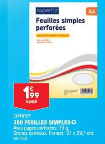 ALDI 300 FEUILLES SIMPLES offre