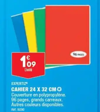 ALDI CAHIER 24 X 32 CMO Couverture en polypropylène. 96 pages, grands carreaux. Autres couleurs disponibles. offre