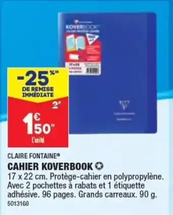 ALDI CAHIER KOVERBOOK 17 x 22 cm. offre