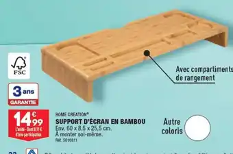 ALDI SUPPORT I D'ÉCRAN EN BAMBOU offre