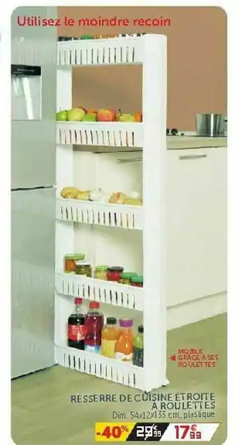 Gifi Resserre De Cuisine étroite à Roulettes offre
