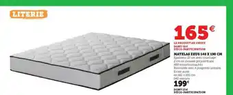 Hyper U Matelas Zeus 140 X 190 Cm offre