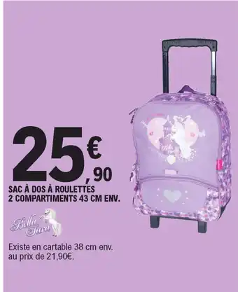 E.Leclerc Sac à dos à roulettes 2 compartiments 43 cm env. offre
