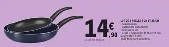 E.Leclerc Lot de 2 poêles offre