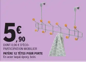 Patère 12 têtes pour porte