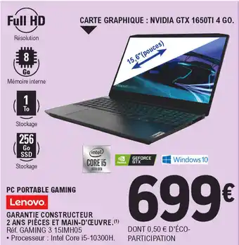 E.Leclerc PC portable gaming offre