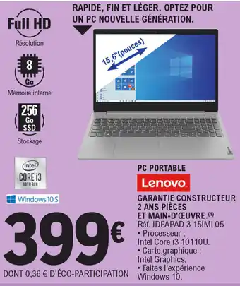 E.Leclerc PC portable offre