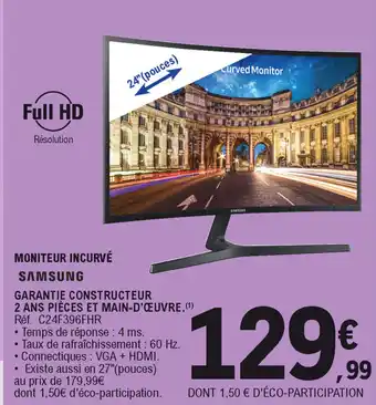 E.Leclerc Moniteur incurvé offre