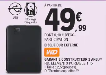 E.Leclerc Disque dur externe offre