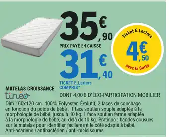 E.Leclerc Matelas croissance offre
