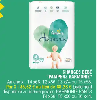 E.Leclerc Changes bébé "pampers harmonie" offre