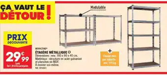 ALDI ÉTAGÈRE MÉTALLIQUE Dimensions: env. 180 x 90 x 40 cm. Matériaux : structure en acier galvanisé offre