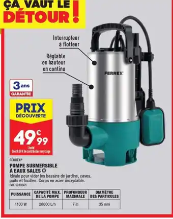 ALDI POMPE SUBMERSIBLE À EAUX SALES O offre