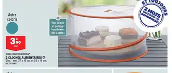 2 CLOCHES ALIMENTAIRES ✪ Dim.: env. 37 x 18 cm et 34 x 14 cm.