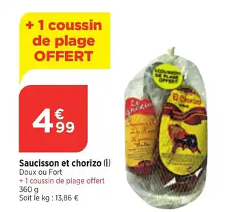 Maximarché Saucisson et chorizo (B) Doux ou Fort offre