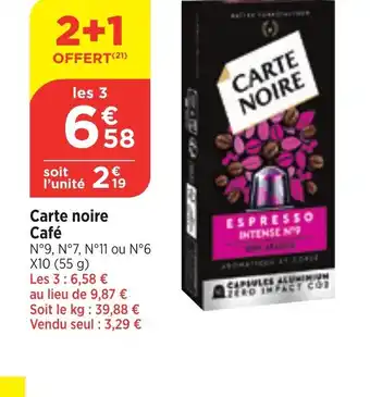 Maximarché Carte noire Café offre