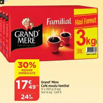 Grand' Mère Café moulu familial 12 x 250 g (3 kg)