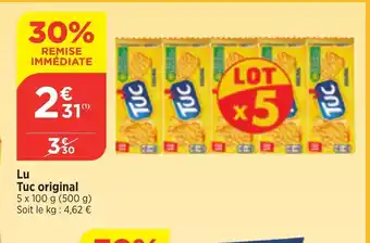 Maximarché Lu Tuc original 5 x 100 g (500 g) Soit le kg: 4,62 € offre