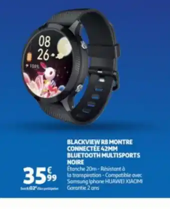 Auchan BLACKVIEW R8 MONTRE CONNECTÉE 42MM BLUETOOTH MULTISPORTS NOIRE offre