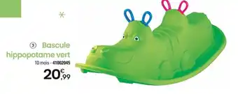 JouéClub 3 Bascule hippopotame vert offre