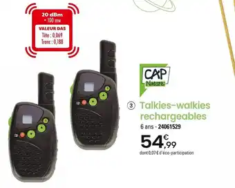 JouéClub 3 Talkies-walkies rechargeables offre