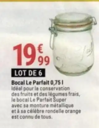 Gamm vert Bocal le parfait 0.75l offre
