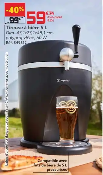Gifi Tireuse à bière 5 l offre