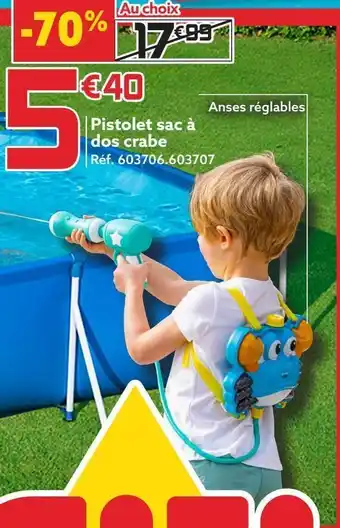 Gifi Pistolet sac à dos crabe offre