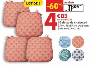 Gifi Galette de chaise x4 offre