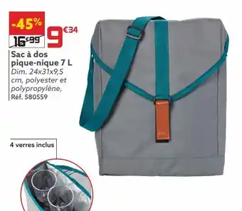 Gifi Sac à dos pique-nique 7l offre
