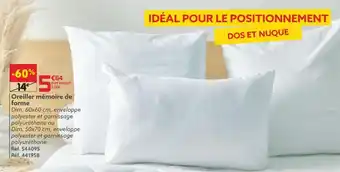 Gifi Oreiller mémoire de forme offre