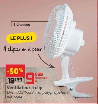 Gifi Ventilateur à clip offre