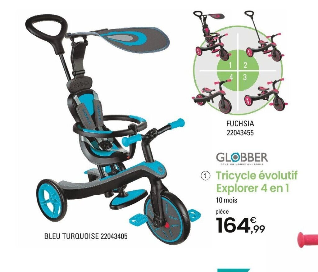 Promo → Tricycle évolutif Explorer 4 en 1 chez