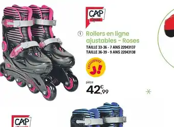 JouéClub Ⓒ Rollers en ligne ajustables - Roses offre