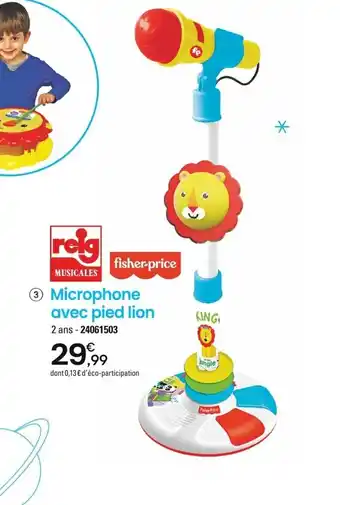 JouéClub 3 Microphone avec pied lion offre