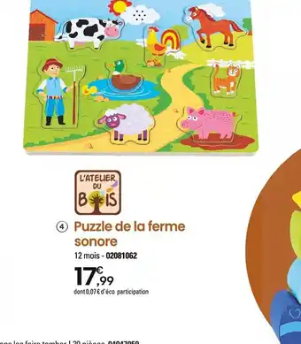 JouéClub 4 Puzzle de la ferme offre