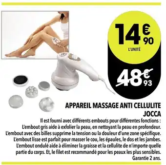 Supeco Appareil Massage Anti Cellulite Jocca offre