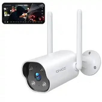 Caméra de surveillance gt1pro wifi extérieure/intérieure 2k caméra ip étanche ip65 avec vision nocturne blanc