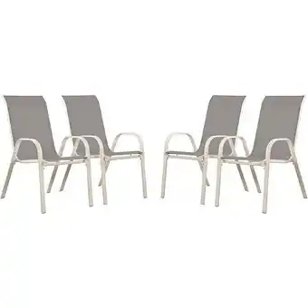 E.Leclerc Fauteuil jardin textilène cordoba - phoenix - gris clair - lot de 4 offre