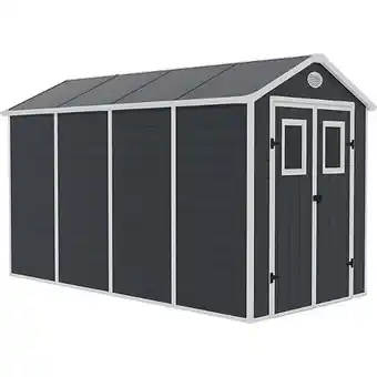 E.Leclerc Abri de jardin résine texas - 6.88 m² - kit d'ancrage inclus - anthracite offre