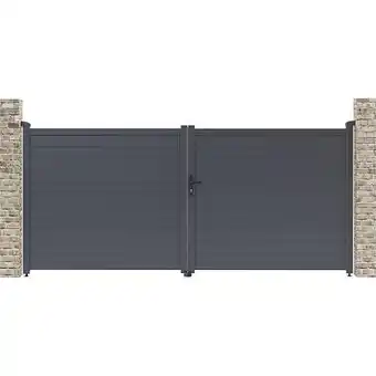 Portail aluminium marc - 349.5 x 155.9 cm - gris