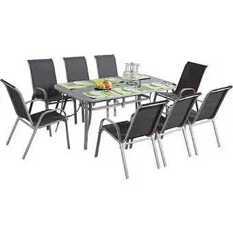 E.Leclerc Salon de jardin cordoba xl 180 8 places - phoenix - gris foncé offre