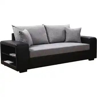 Canapé droit allen s - 3 places - noir / gris