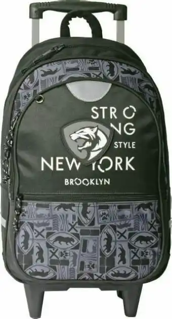 Géant Casino Sac à dos à roulettes NEW YORK TIGRE offre