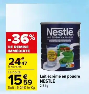 Carrefour Lait écrémé en poudre NESTLÉ offre