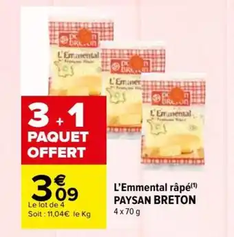 Carrefour L'Emmental râpé(¹) PAYSAN BRETON offre