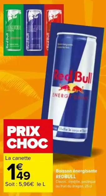 Carrefour Boisson énergisante REDBULL offre