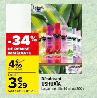 Carrefour Déodorant USHUAÏA offre