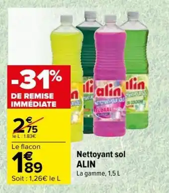 Carrefour Nettoyant sol ALIN offre