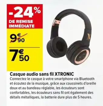 Carrefour Casque audio sans fil XTRONIC offre